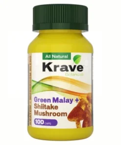 Green Malay Shiitake Mushroom Krave Botanicals Kratom Capsules 100ct