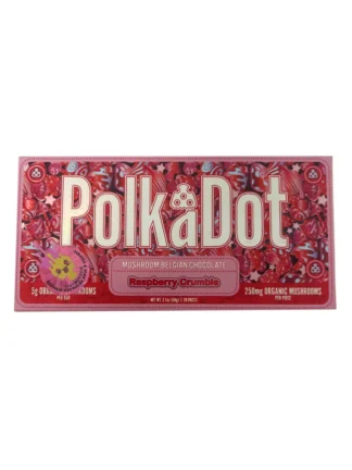 Raspberry Crumble PolkaDot Magic Mushroom Belgian White Chocolate 250mg Per Piece